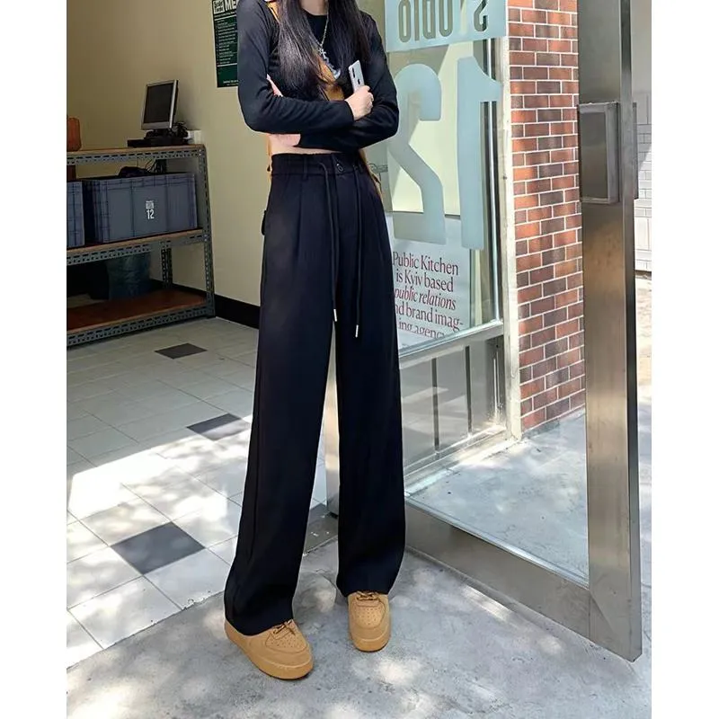 Straight Plus Loose Fit Slimming Wide-Leg Pants