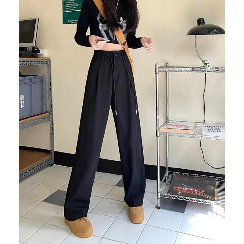 Straight Plus Loose Fit Slimming Wide-Leg Pants