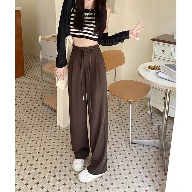 Straight Plus Loose Fit Slimming Wide-Leg Pants
