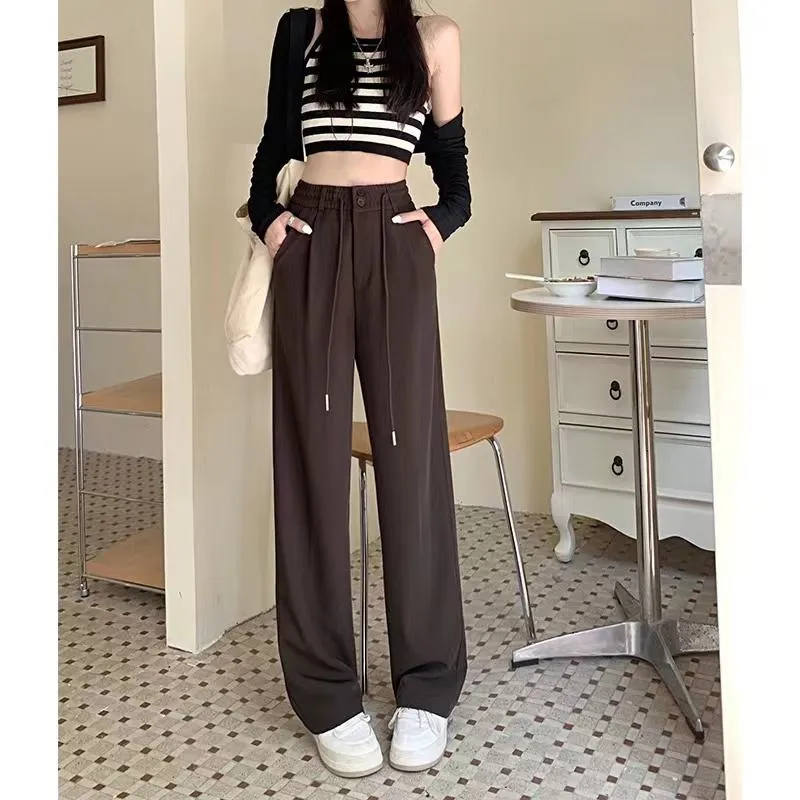 Straight Plus Loose Fit Slimming Wide-Leg Pants