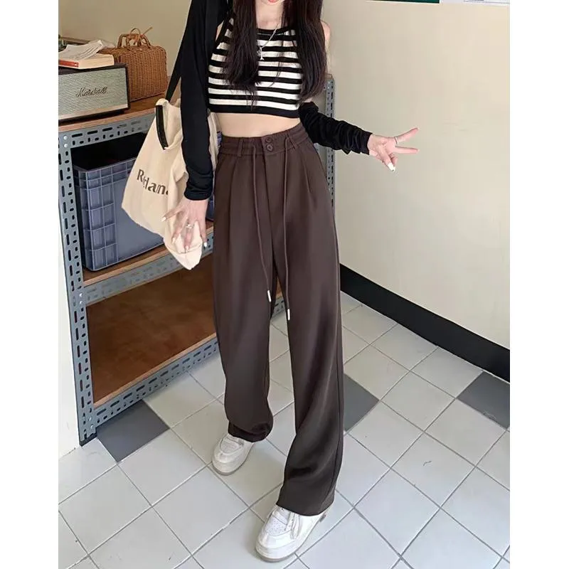 Straight Plus Loose Fit Slimming Wide-Leg Pants