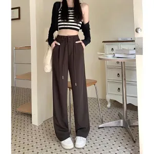 Straight Plus Loose Fit Slimming Wide-Leg Pants