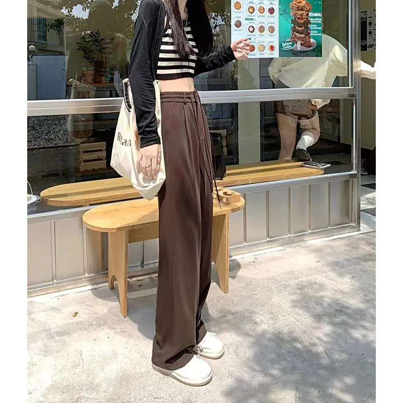 Straight Plus Loose Fit Slimming Wide-Leg Pants