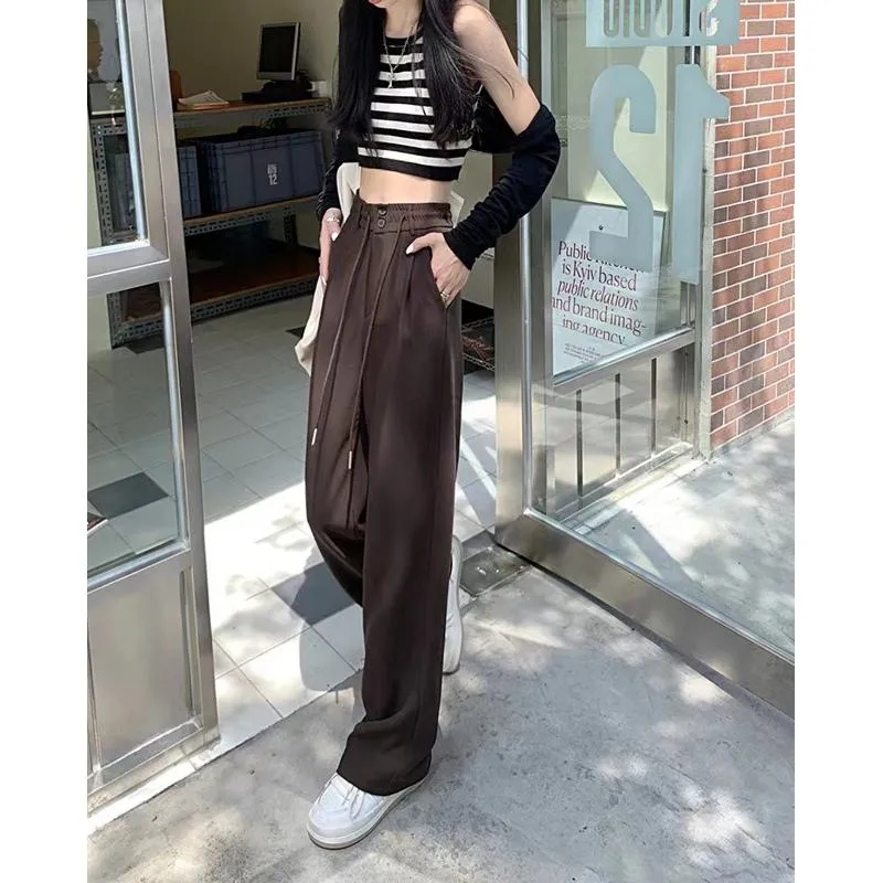 Straight Plus Loose Fit Slimming Wide-Leg Pants