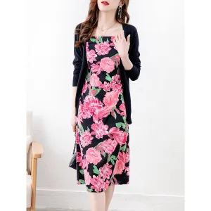 Strapless Chic Flower Print Cami Dress
