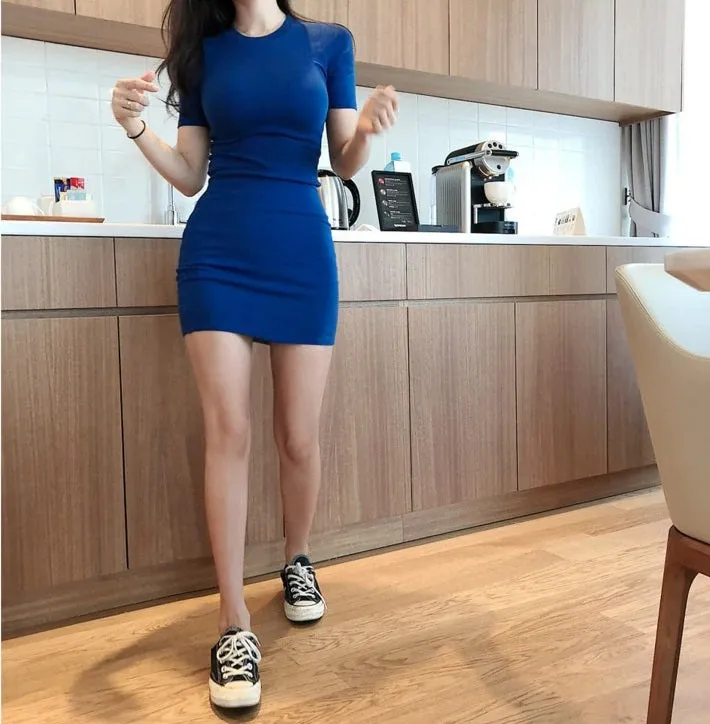 Summer Cotton Linen Casual Short Sleeve Vintage Solid Dress