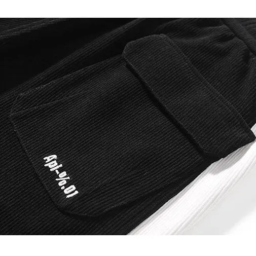 Tapered Elastic Waist Loose Fit Elasticity Color Block Pants