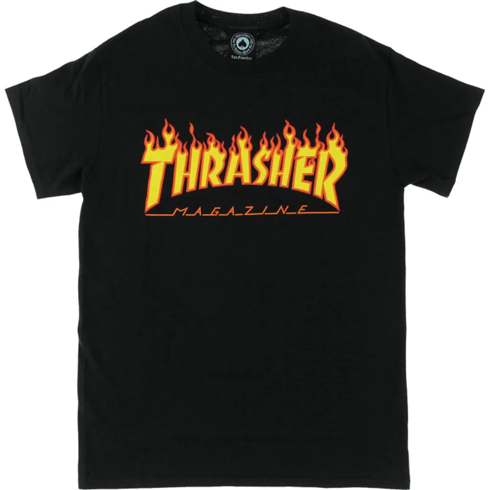 Thrasher Flame Logo Black XXL T-Shirt