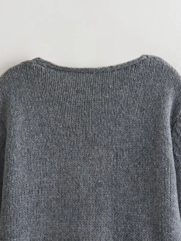 Toleet-Winter outfits New sweater sequin bow top V-neck loose sweater New women's new sweater with sequined bow top