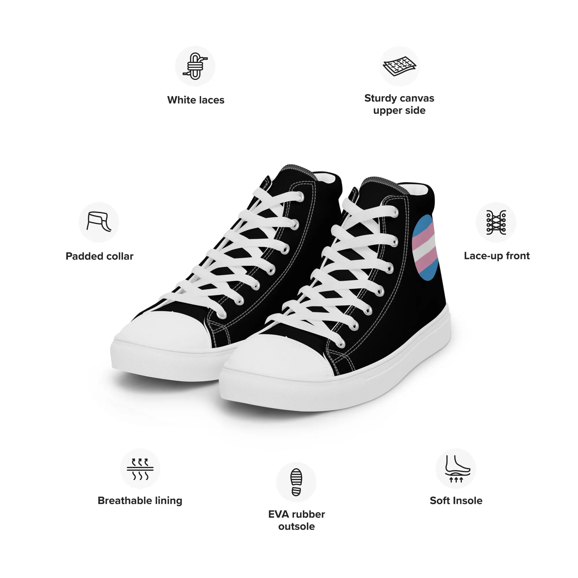 Transgender Trans Women’s High Top Canvas Athletic Shoes