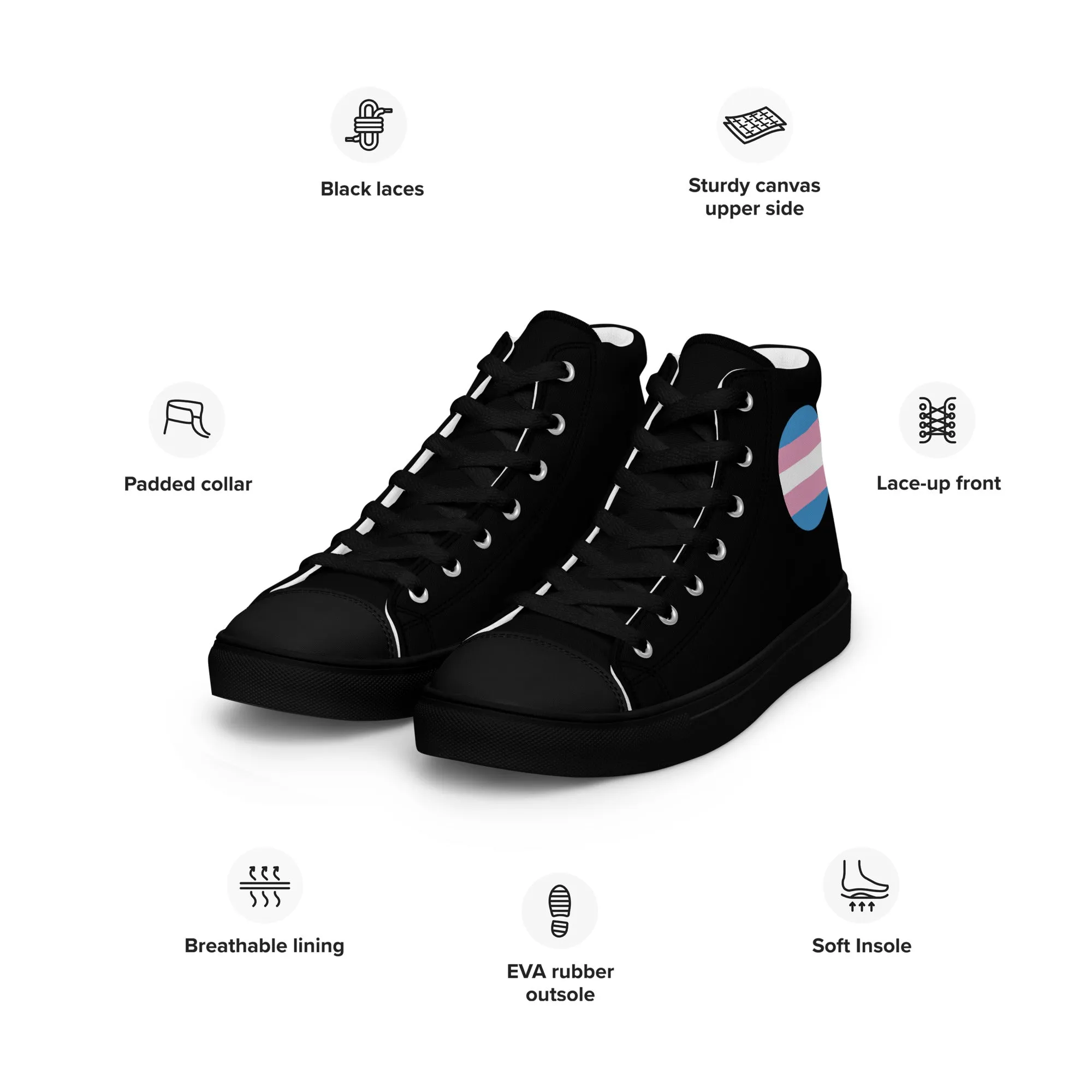 Transgender Trans Women’s High Top Canvas Athletic Shoes