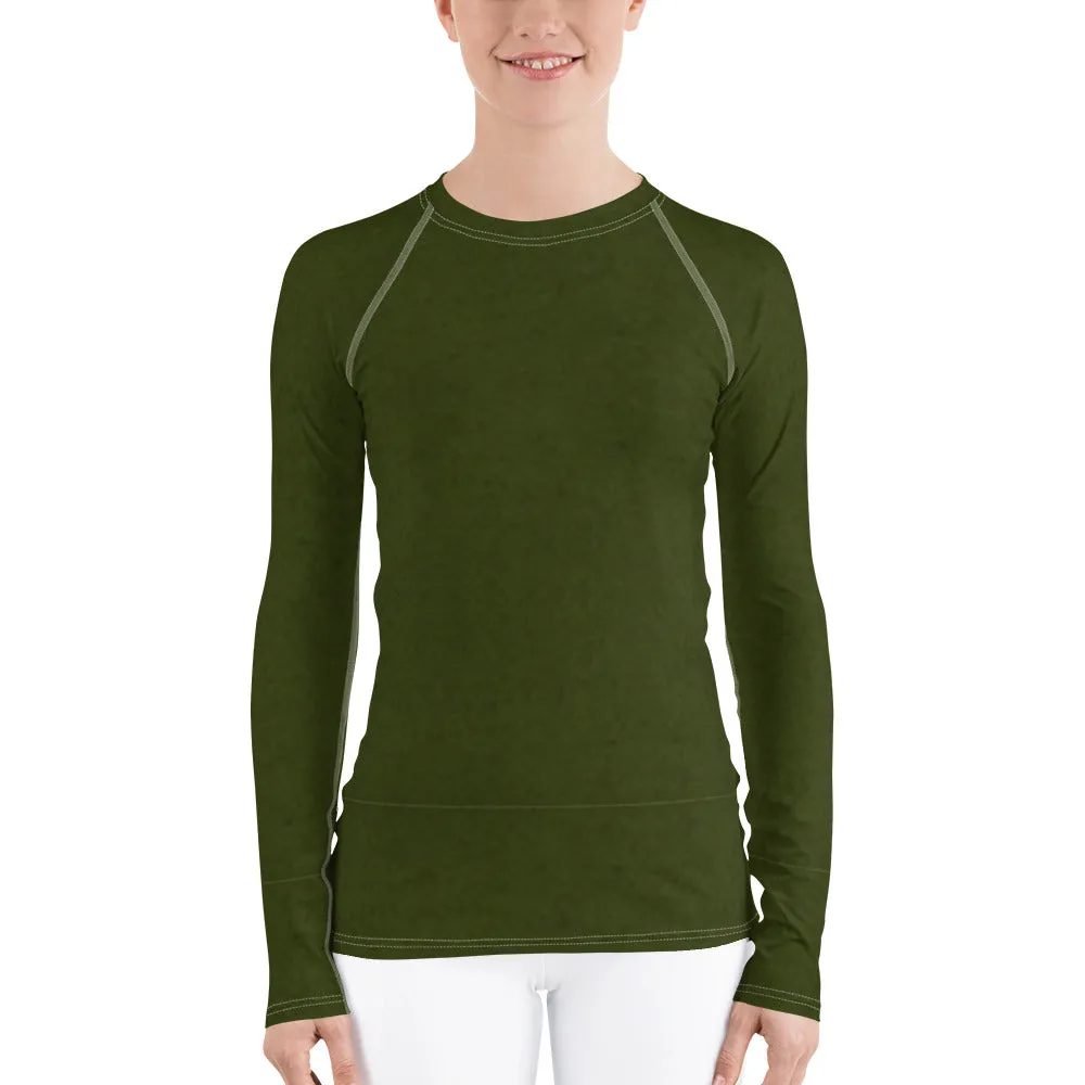 Tree Hugging Forest Green Long Sleeve Tops