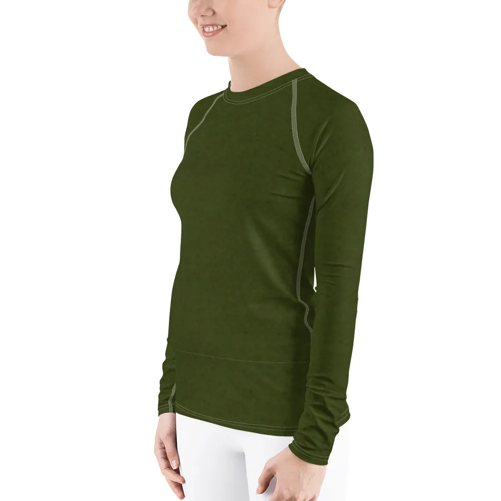 Tree Hugging Forest Green Long Sleeve Tops