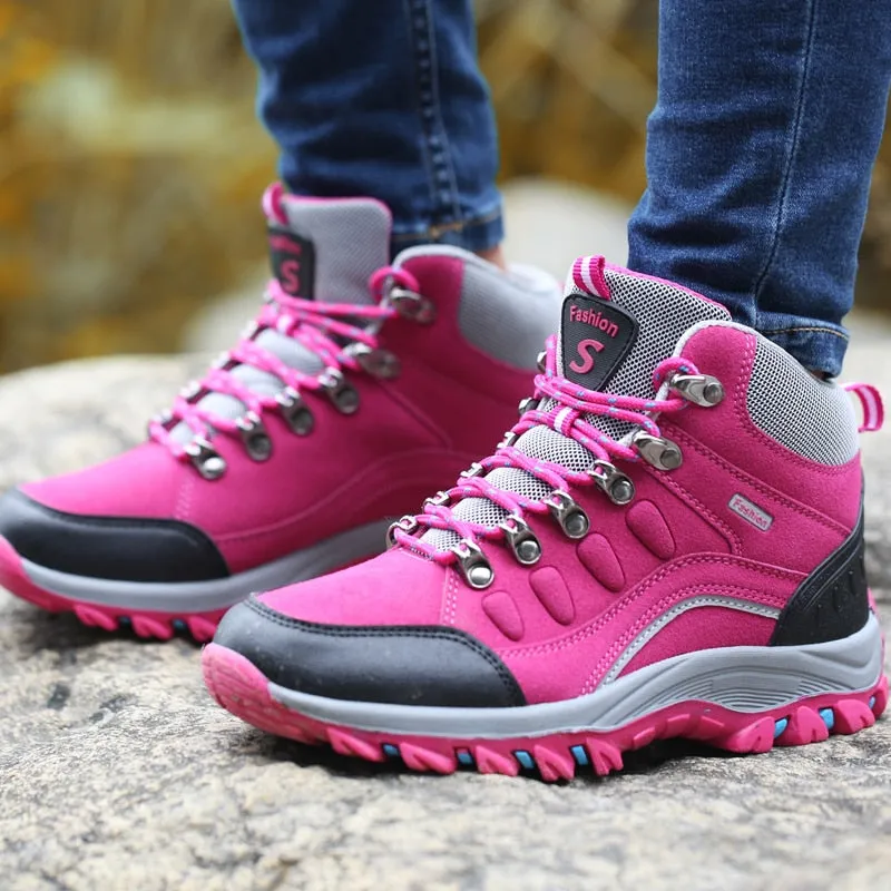Women Fashion Spring Outdoor High Top Non-slip Hiking Shoes - WHS50162