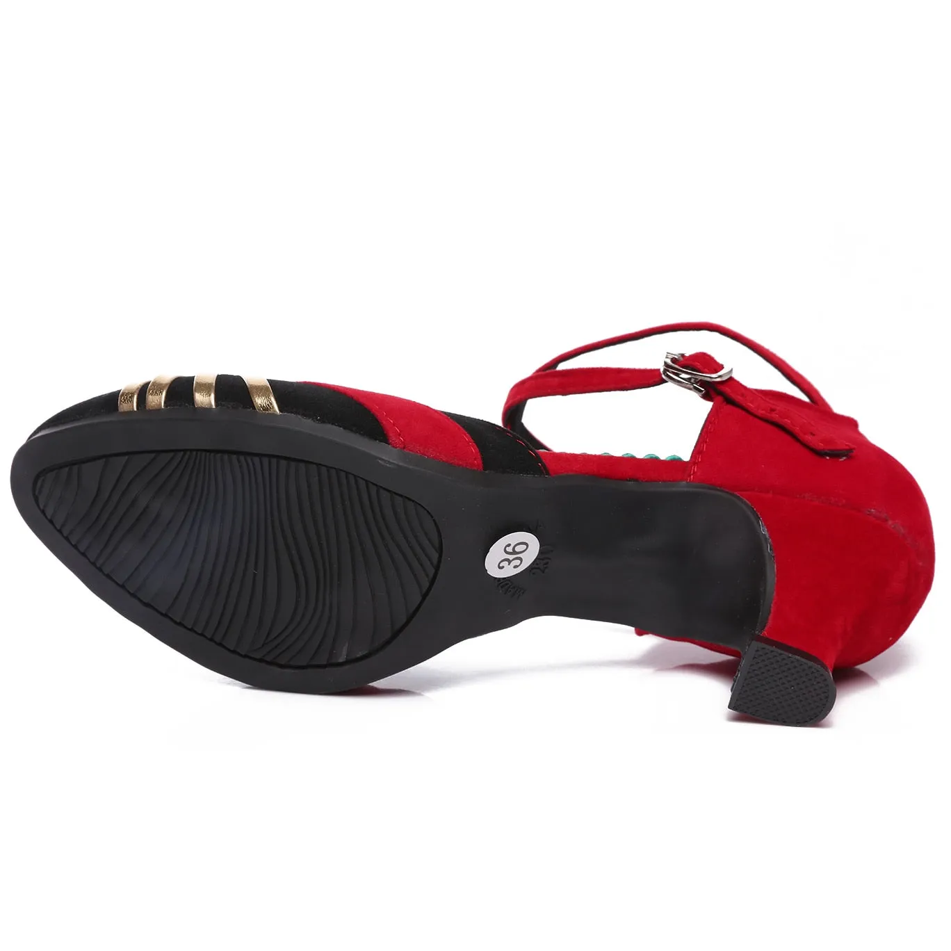 Women Heel 5.5cm Closed Toe Ballroom Latin Dance Shoes Rubber Sole High Heel - WSHP50056