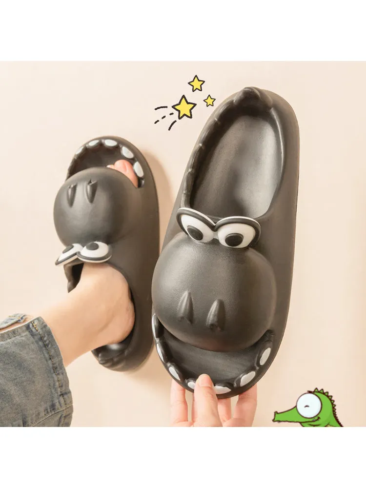 Women'S Crocodile Texture Toe Slides - Edgy And Unique Footwear