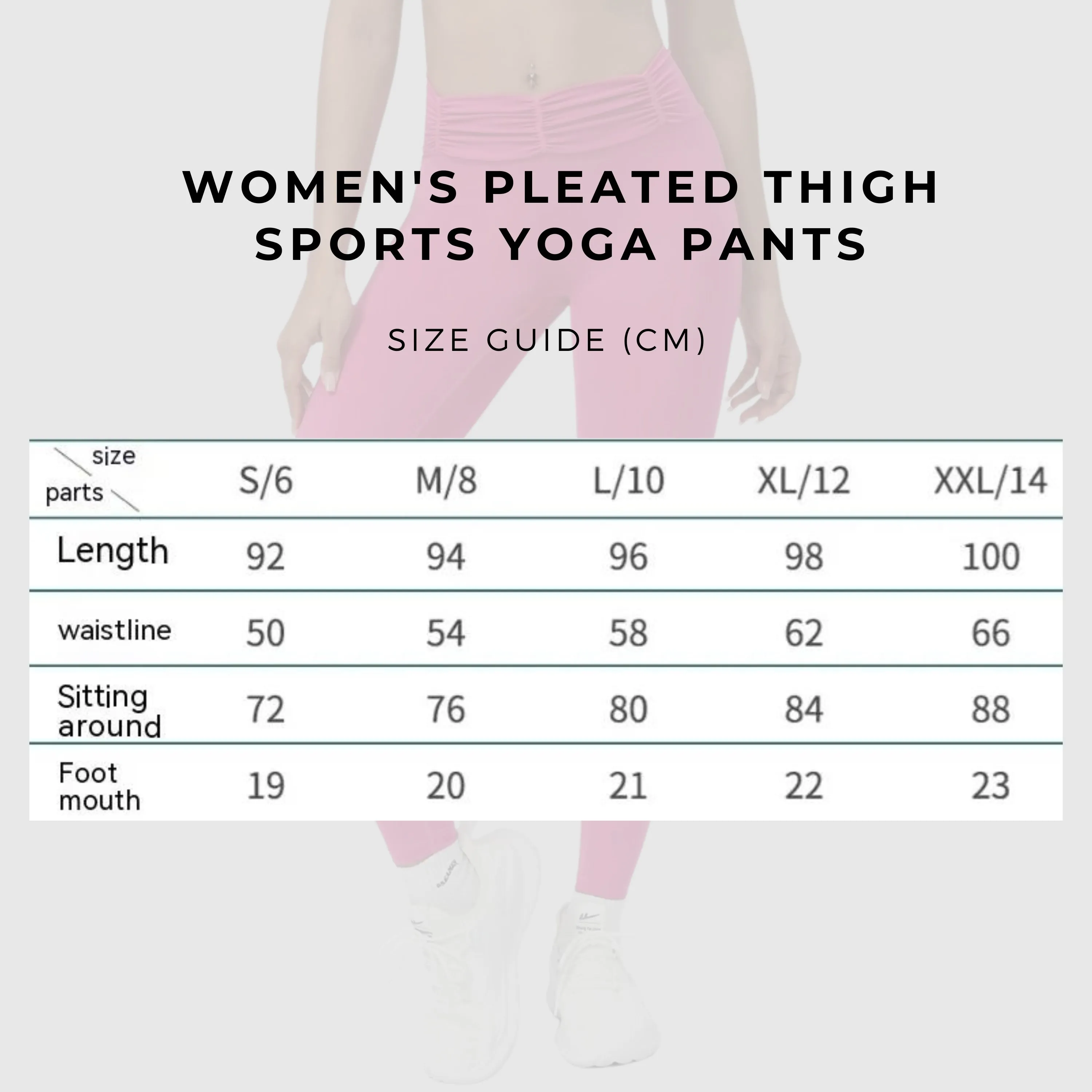 Women's Pleated Thigh Sports Yoga Pants