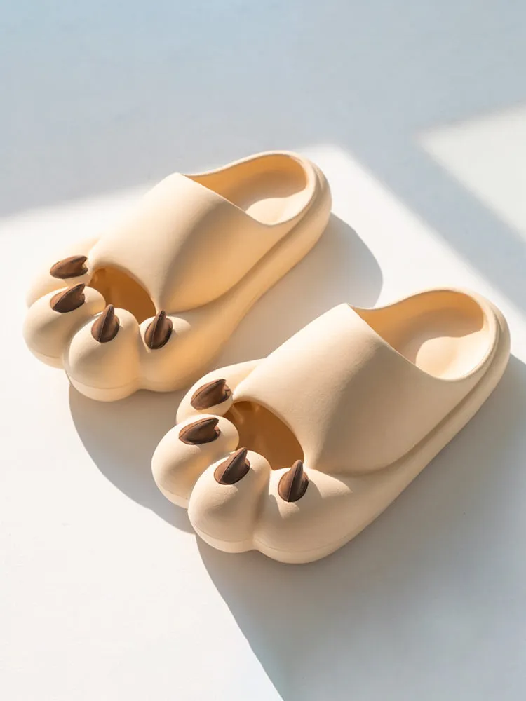 Women'S Summer Bear Claw Toe Slides - Comfy And Playful Footwear