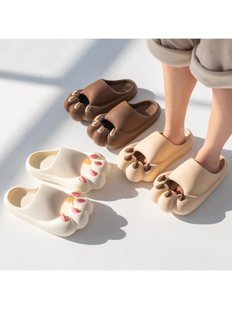 Women'S Summer Bear Claw Toe Slides - Comfy And Playful Footwear