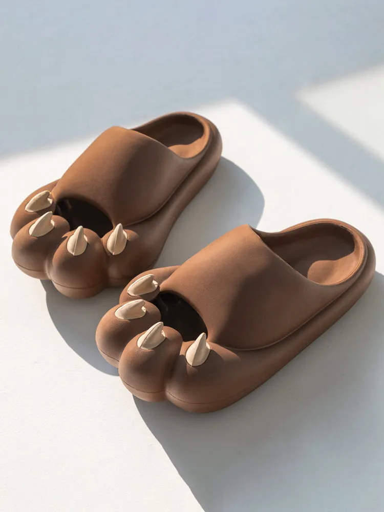 Women'S Summer Bear Claw Toe Slides - Comfy And Playful Footwear