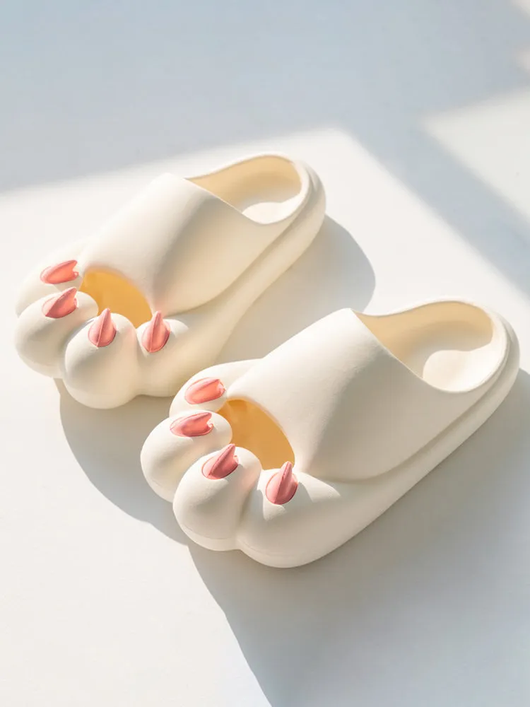 Women'S Summer Bear Claw Toe Slides - Comfy And Playful Footwear