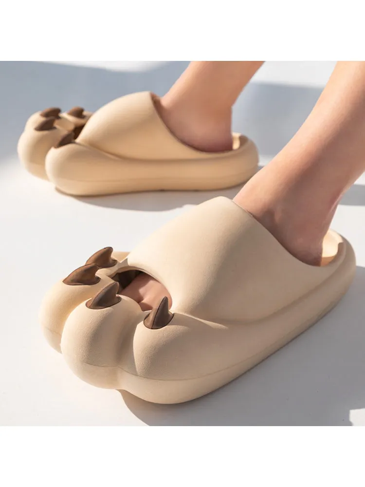 Women'S Summer Bear Claw Toe Slides - Comfy And Playful Footwear