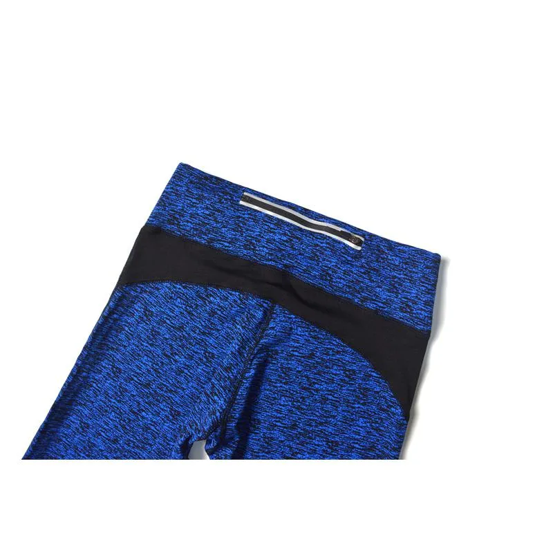Yoga Quick-Drying Elasticity Ribbed Sports Fitness Cropped Patchwork Sports Leggings