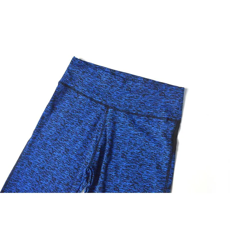 Yoga Quick-Drying Elasticity Ribbed Sports Fitness Cropped Patchwork Sports Leggings
