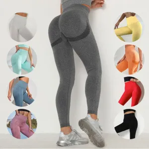 Yoga Three Colors Elasticity Seamless Fitness Smiling Face Sports Leggings