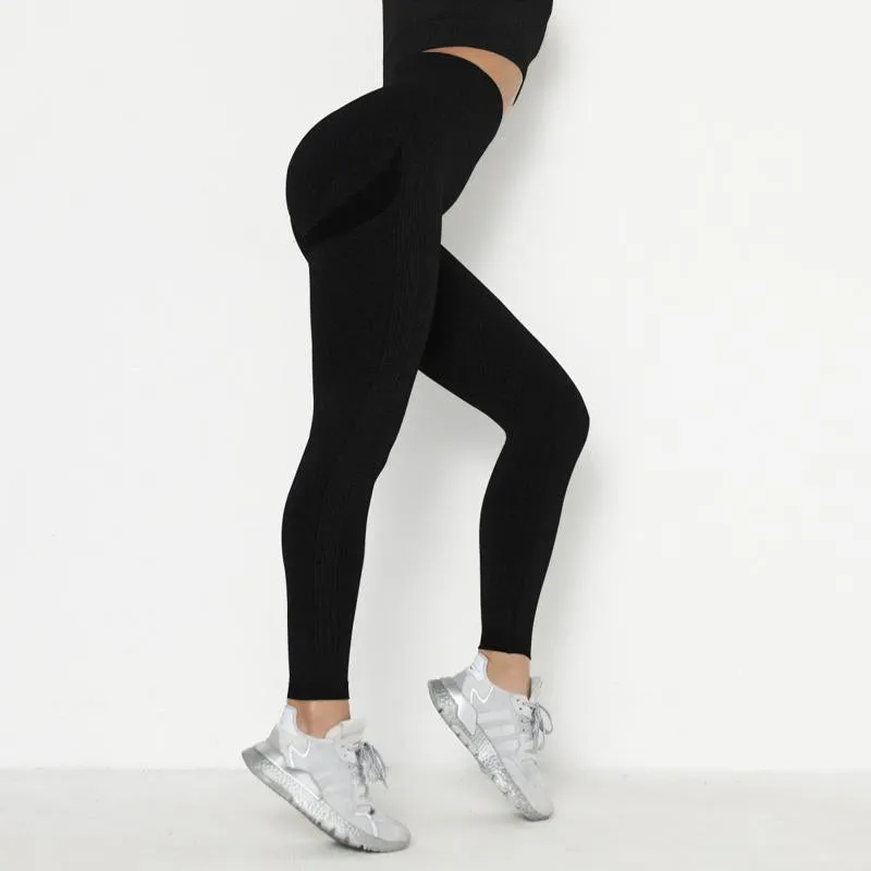 Yoga Three Colors Elasticity Seamless Fitness Smiling Face Sports Leggings