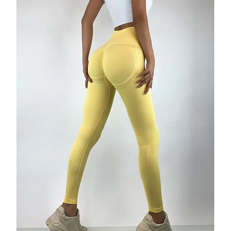 Yoga Three Colors Elasticity Seamless Fitness Smiling Face Sports Leggings