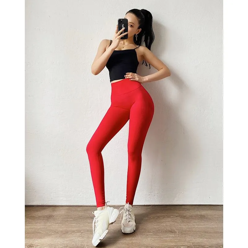 Yoga Three Colors Elasticity Seamless Fitness Smiling Face Sports Leggings