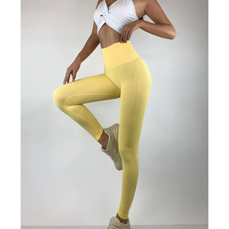 Yoga Three Colors Elasticity Seamless Fitness Smiling Face Sports Leggings