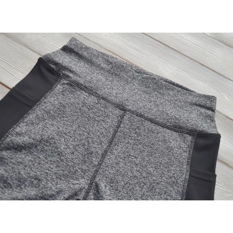 Yoga Training Tight-Fitting Pocket Running Patchwork Mesh Sports Leggings