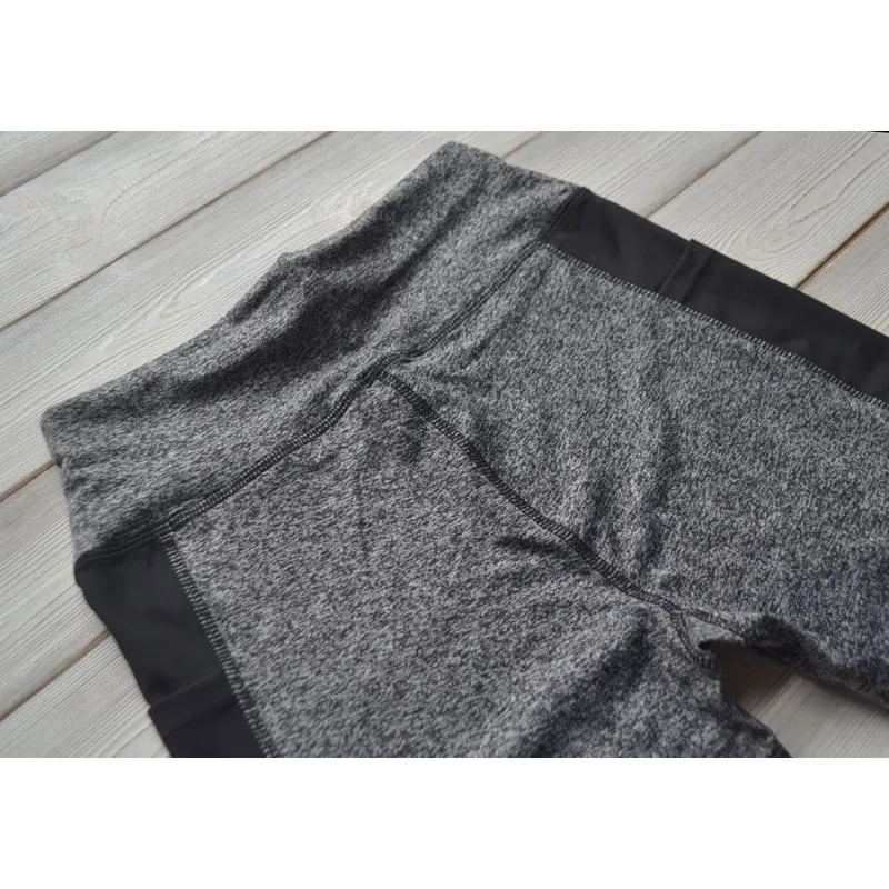 Yoga Training Tight-Fitting Pocket Running Patchwork Mesh Sports Leggings
