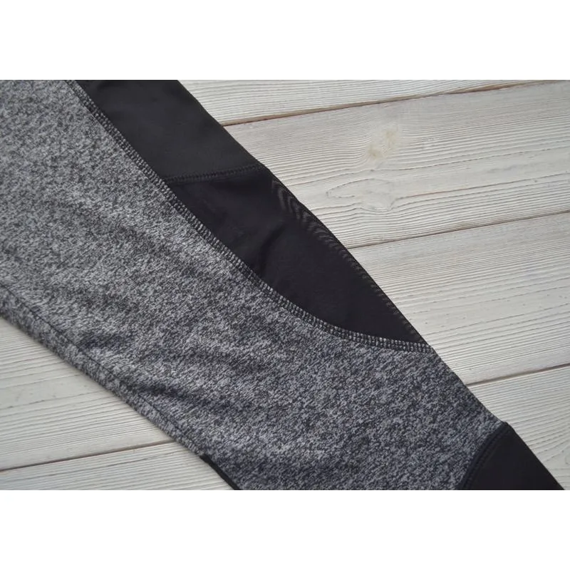 Yoga Training Tight-Fitting Pocket Running Patchwork Mesh Sports Leggings