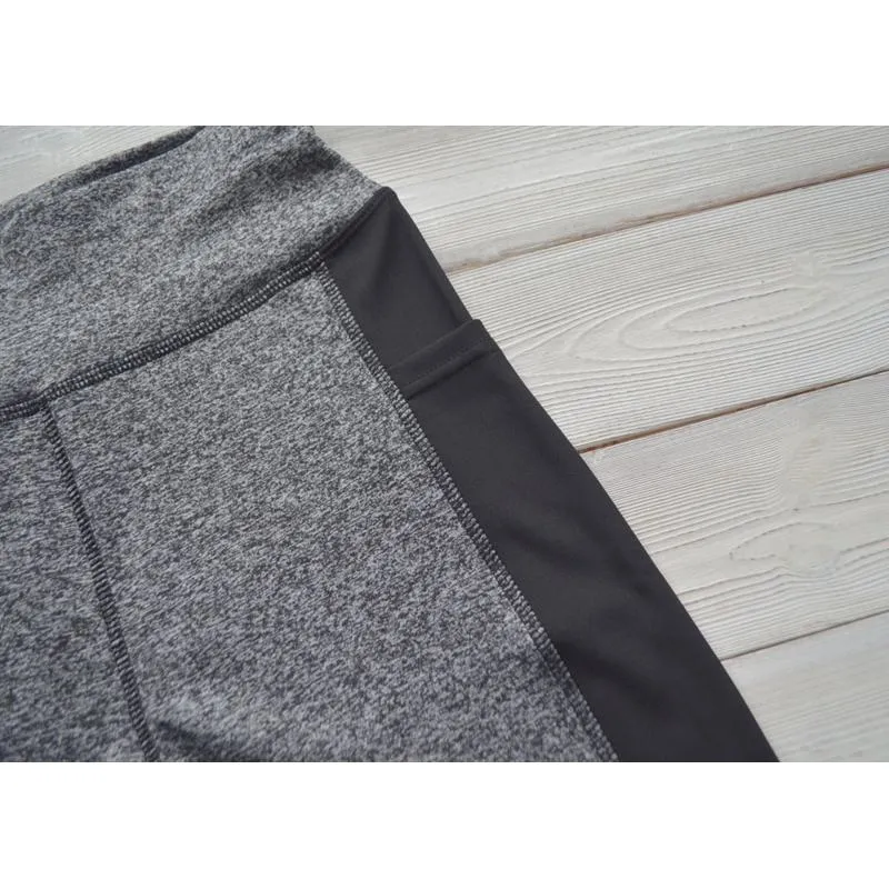 Yoga Training Tight-Fitting Pocket Running Patchwork Mesh Sports Leggings
