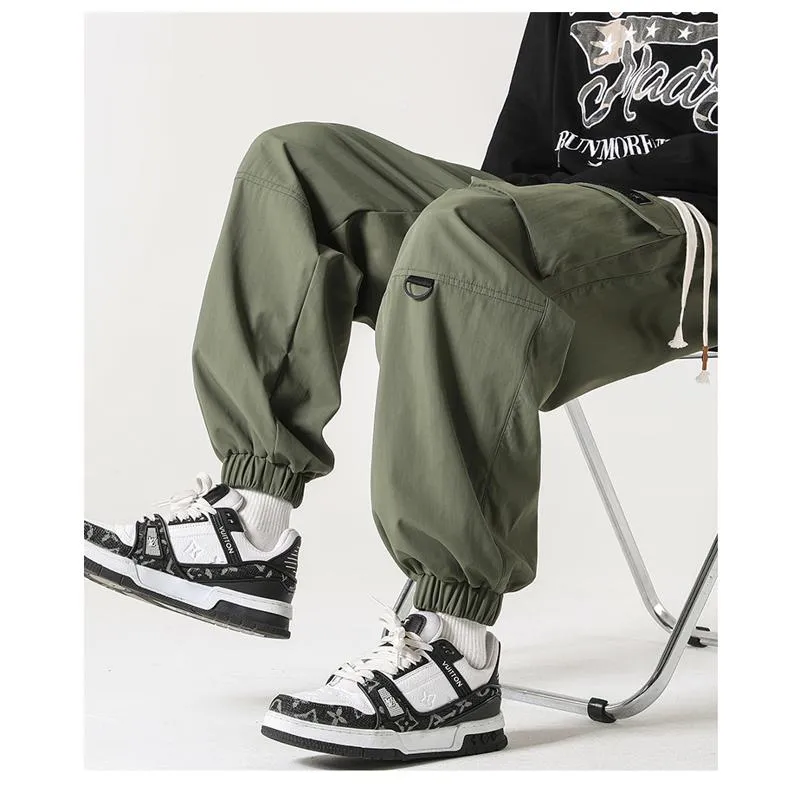 Zipper Pocket Elasticity Tapered Pants