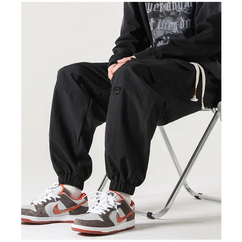 Zipper Pocket Elasticity Tapered Pants