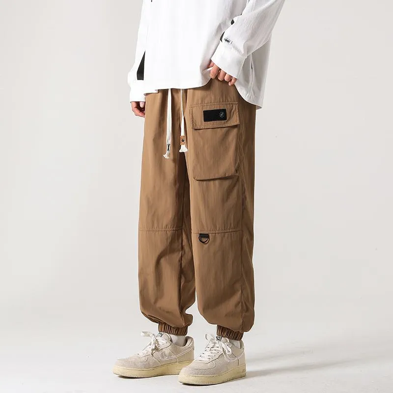 Zipper Pocket Elasticity Tapered Pants