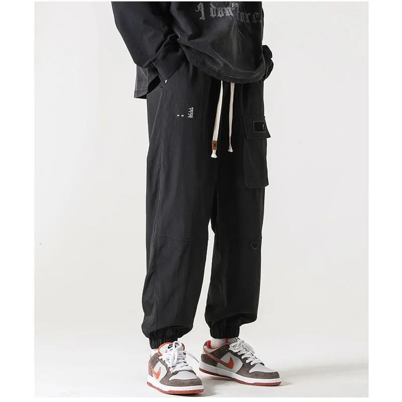 Zipper Pocket Elasticity Tapered Pants