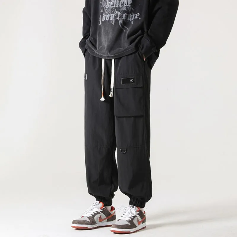Zipper Pocket Elasticity Tapered Pants