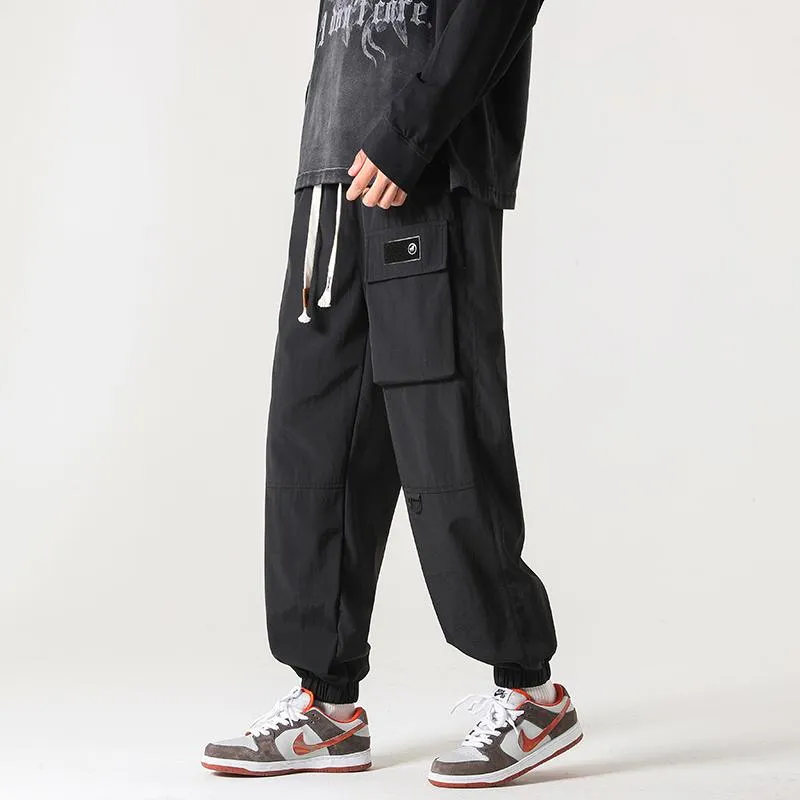 Zipper Pocket Elasticity Tapered Pants