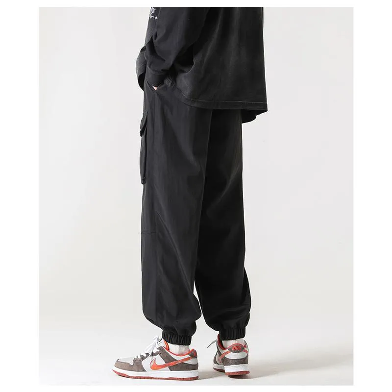 Zipper Pocket Elasticity Tapered Pants