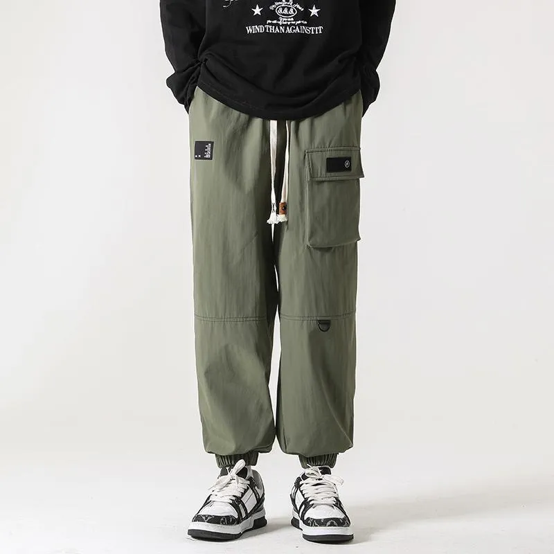 Zipper Pocket Elasticity Tapered Pants
