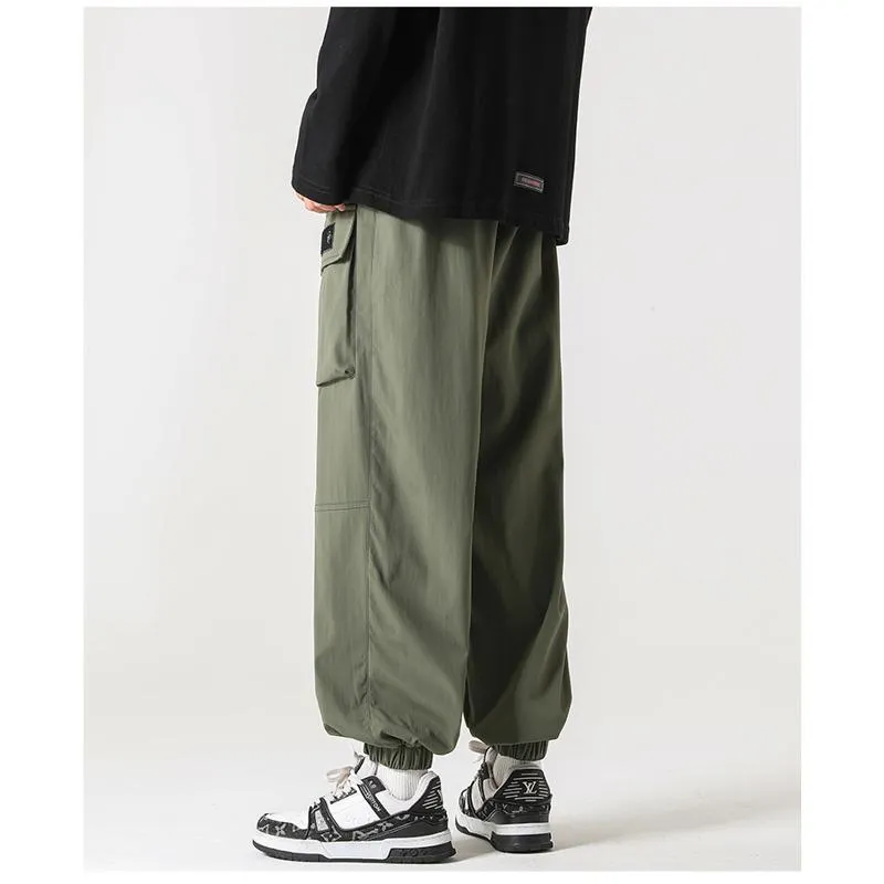 Zipper Pocket Elasticity Tapered Pants