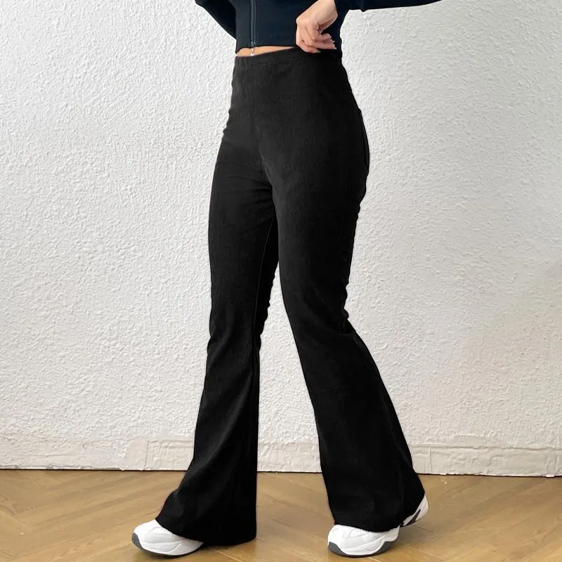 Zipper Solid Color Long Style Pocket Corduroy Pants
