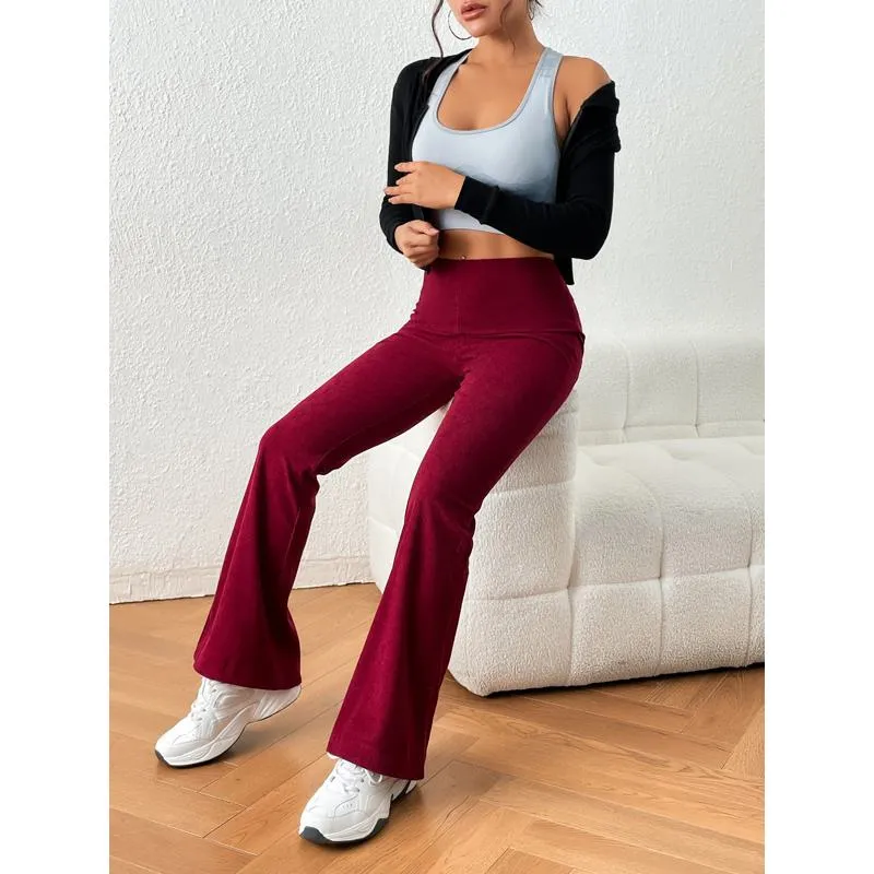 Zipper Solid Color Long Style Pocket Corduroy Pants
